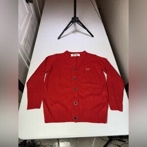 Comme Des Garcons Red Cardigan Women Sz M